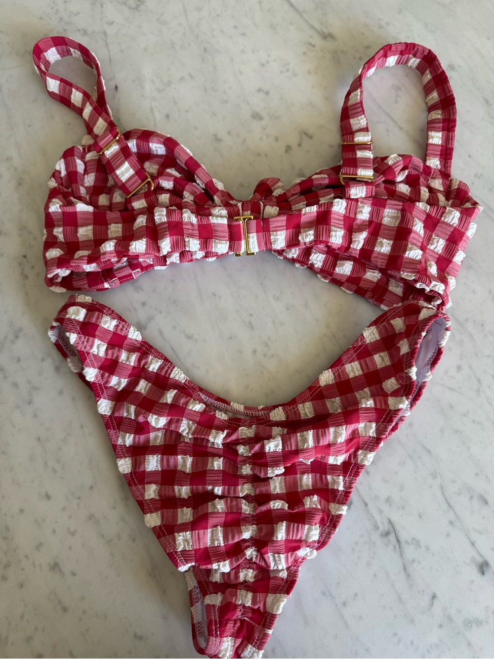Montce Red Gingham Bikini Set - Picture 2 of 5